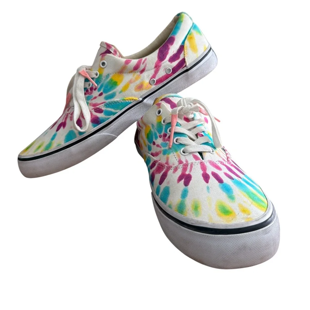 Polo Ralph Lauren Sneakers‎ Mens 11 D Multicolor Tie Dye Canvas Low Top Shoes
